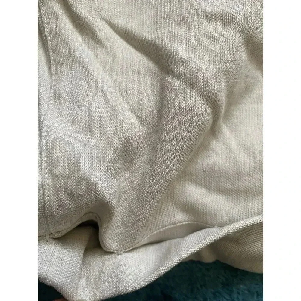 Aritzia Wilfred Allant Ecru Women's Ankle Cuff Pant 12  Buttonfly‎ linen lyocell
